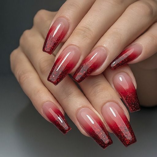 unha em gel com efeito sombra