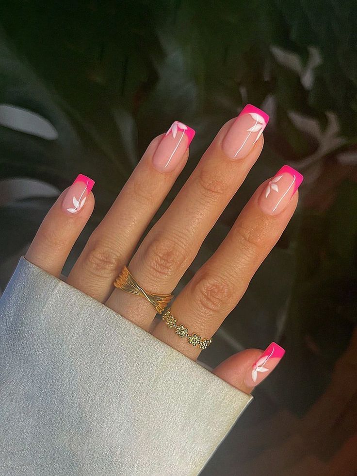 unha em gel francesinha rosa e nude