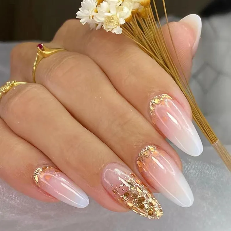 unha em gel francesinha rosa decorada