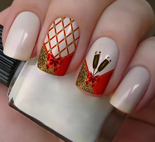 unha em gel para natal e ano novo