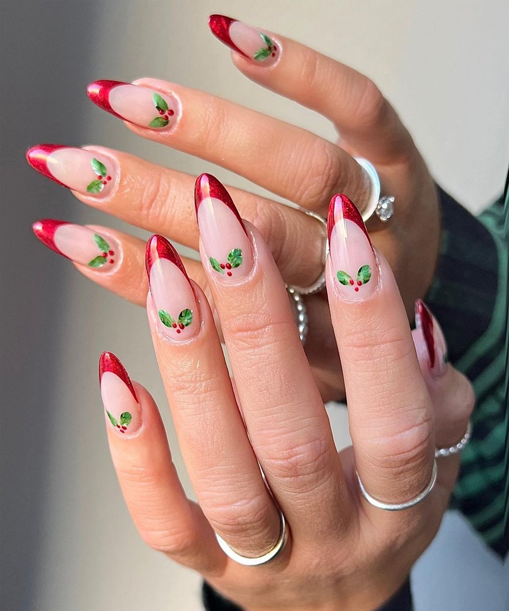 unhas verdes para o natal