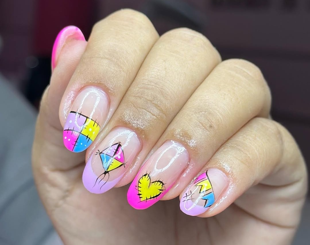 ideias de unha em gel para festa junina