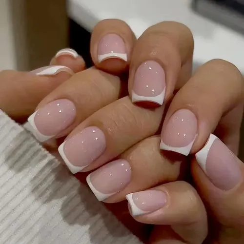 unha em gel quadrada rosa choque