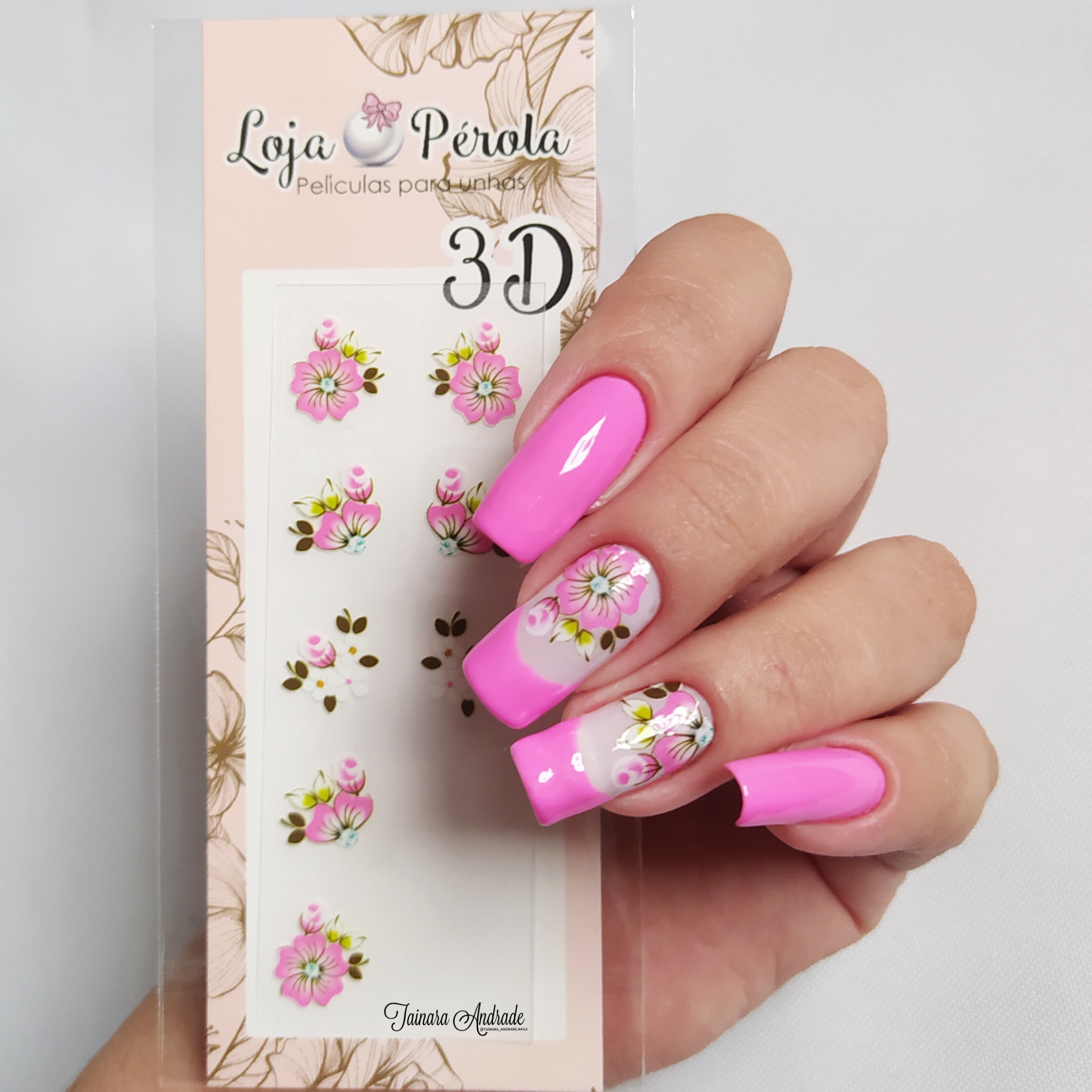 unha em gel rosa pink