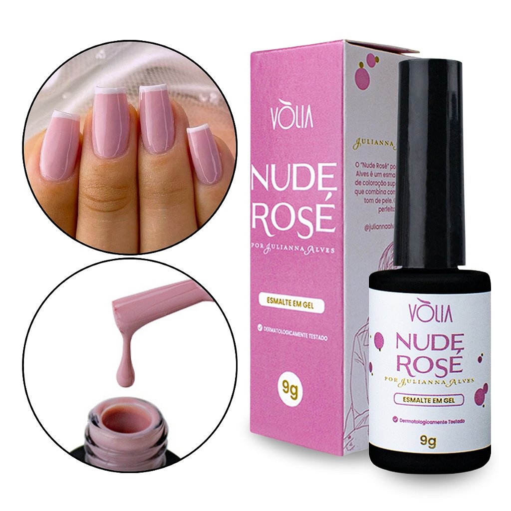 unha em gel com glitter rose