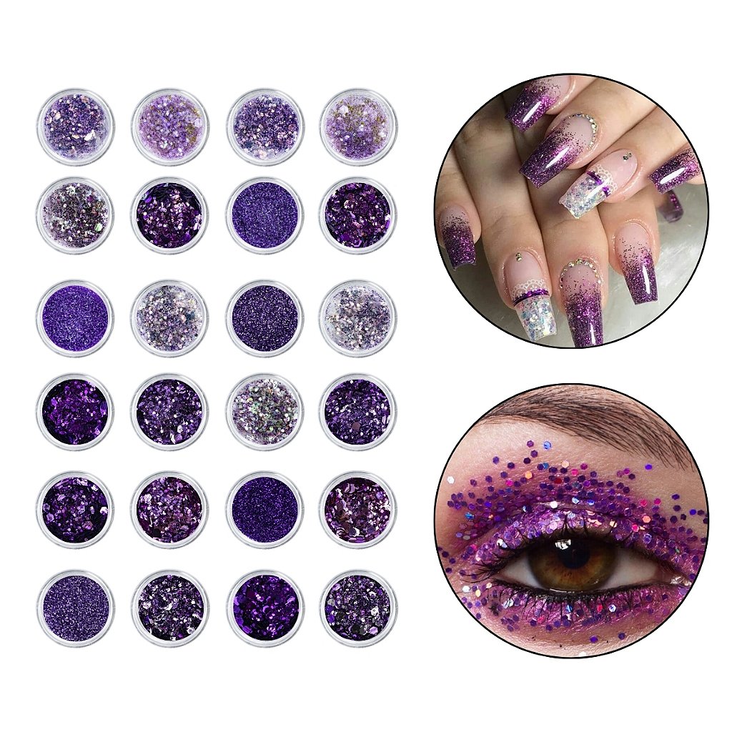 Nail Art Roxa: Ideias Criativas com Glitter e Borboletas