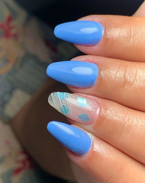 unha encapsulada azul