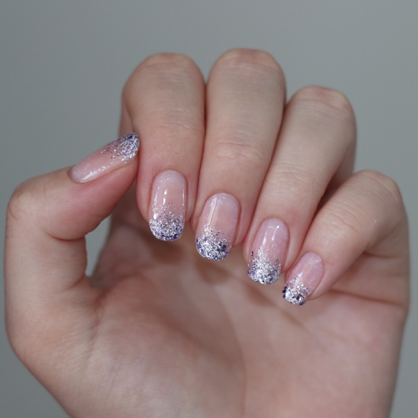 unha encapsulada francesinha com glitter