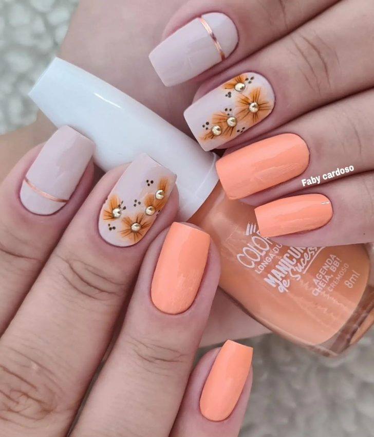 unha esmaltada geométrica