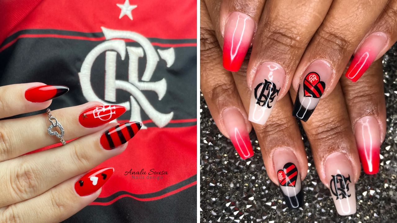 unha flamengo simples