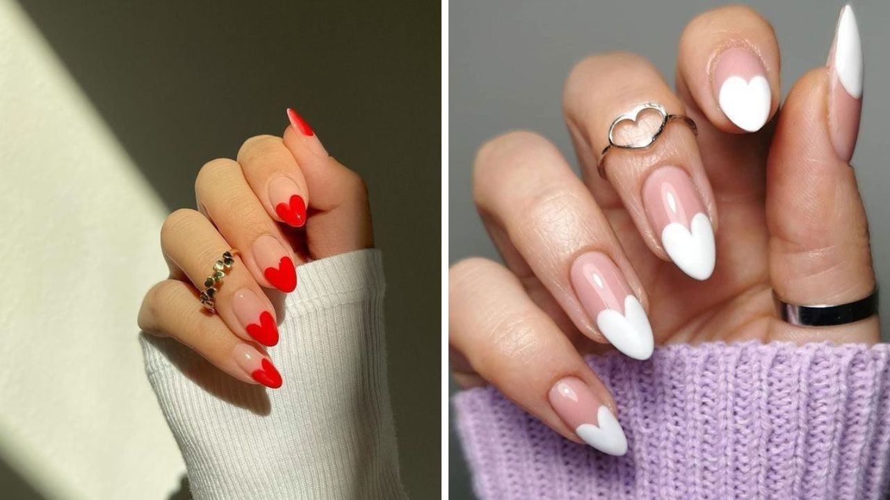 unha francesinha com coração