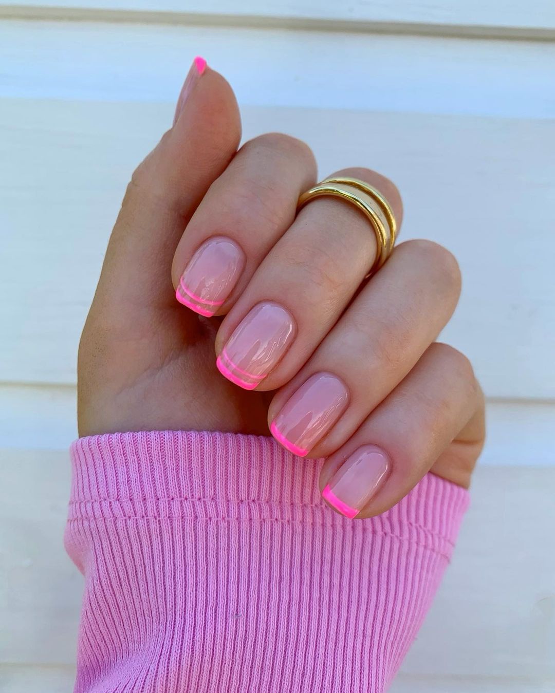 unha francesinha rosa