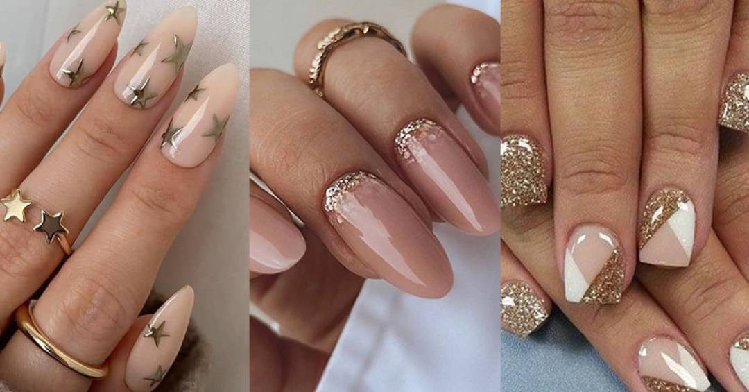 unha glitter degradê gel ano novo