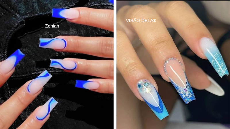 unha bailarina com pedrarias