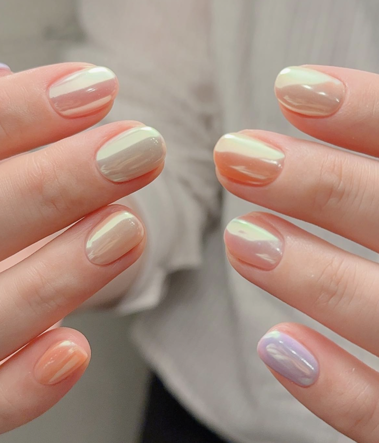 Unhas de gel curtas quadradas