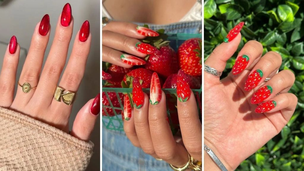 unha gel na tips vermelho