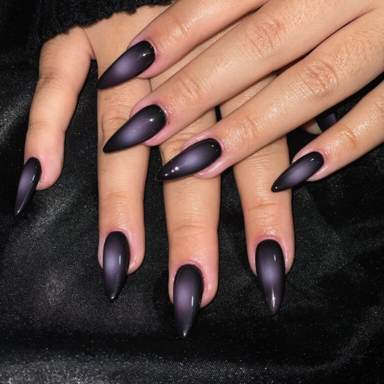 unhas pretas para festa gel