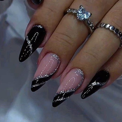 unhas pretas para o dia a dia gel