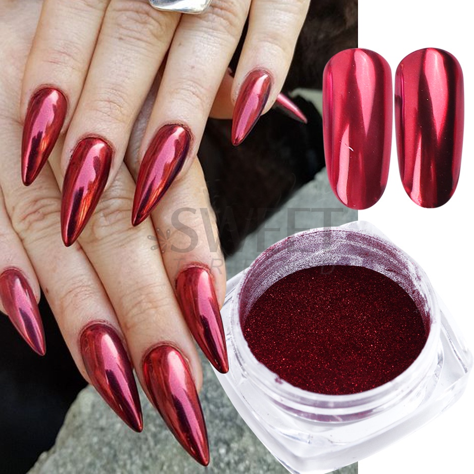 Unhas gel vermelho clássico