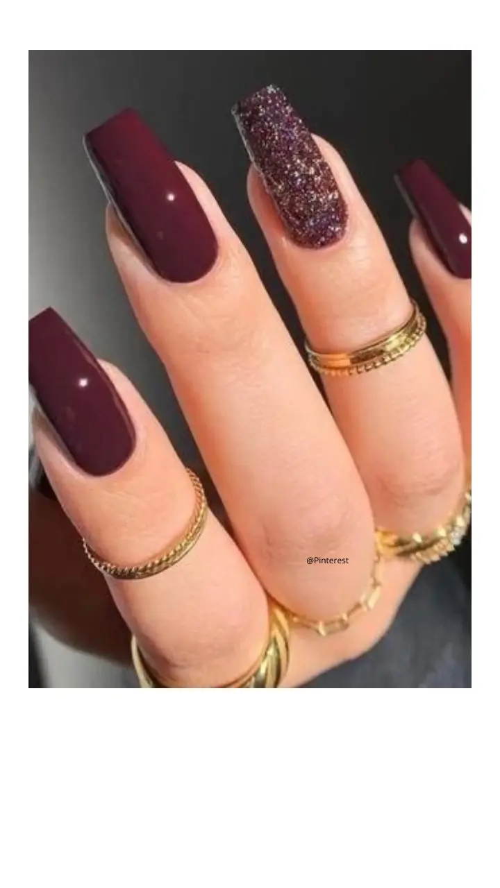 Unhas gel vermelho metálico