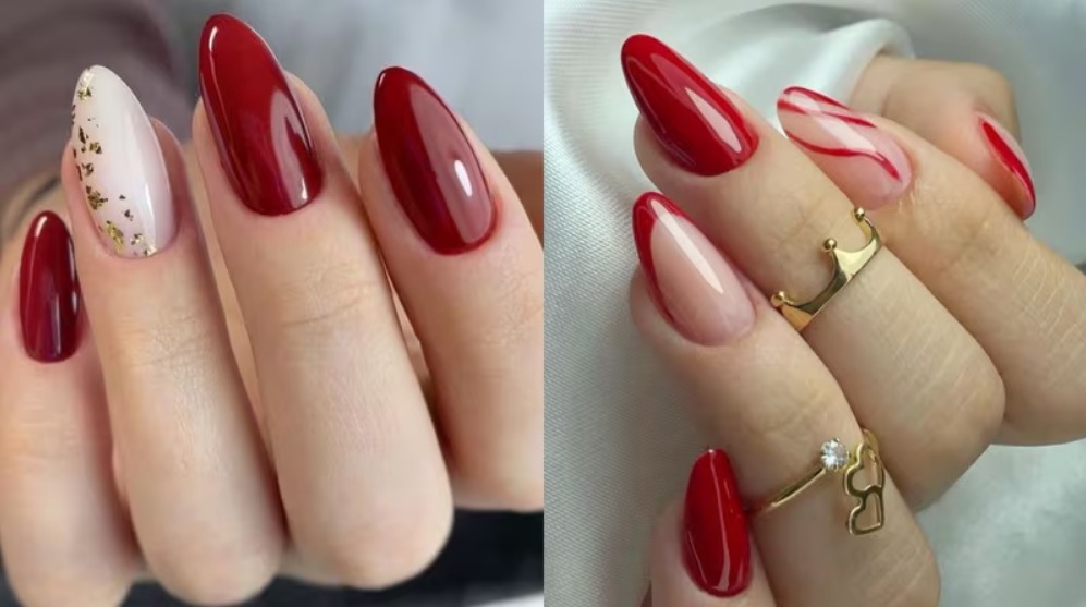 Unhas gel vinho