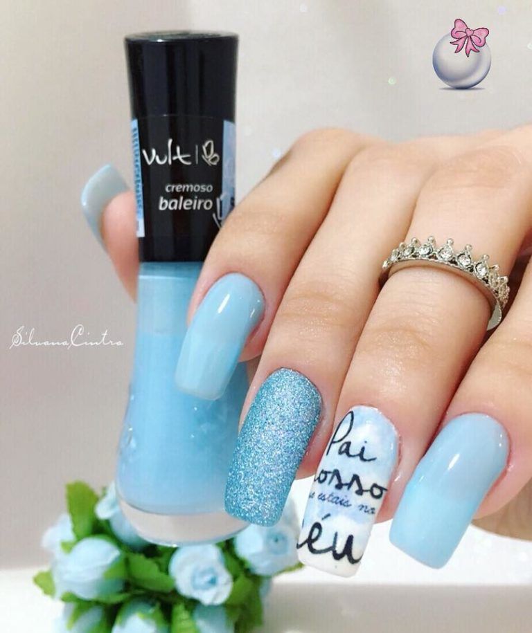 unha infantil azul