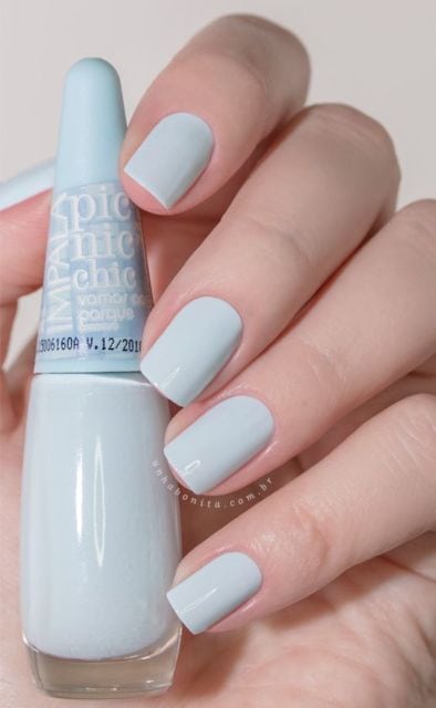 esmalte infantil azul vs unha postiça infantil azul