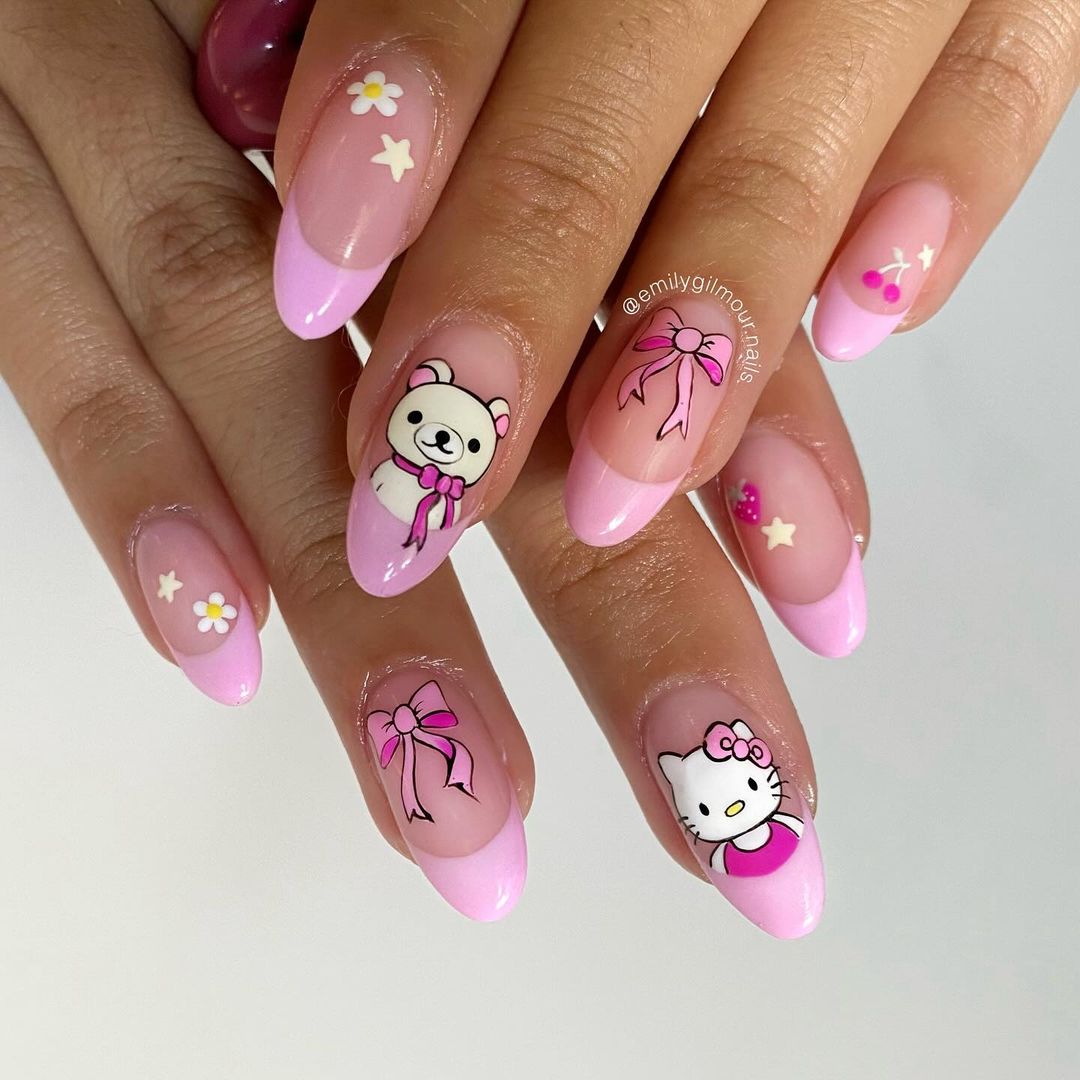 ideias de unhas infantis decoradas com personagens
