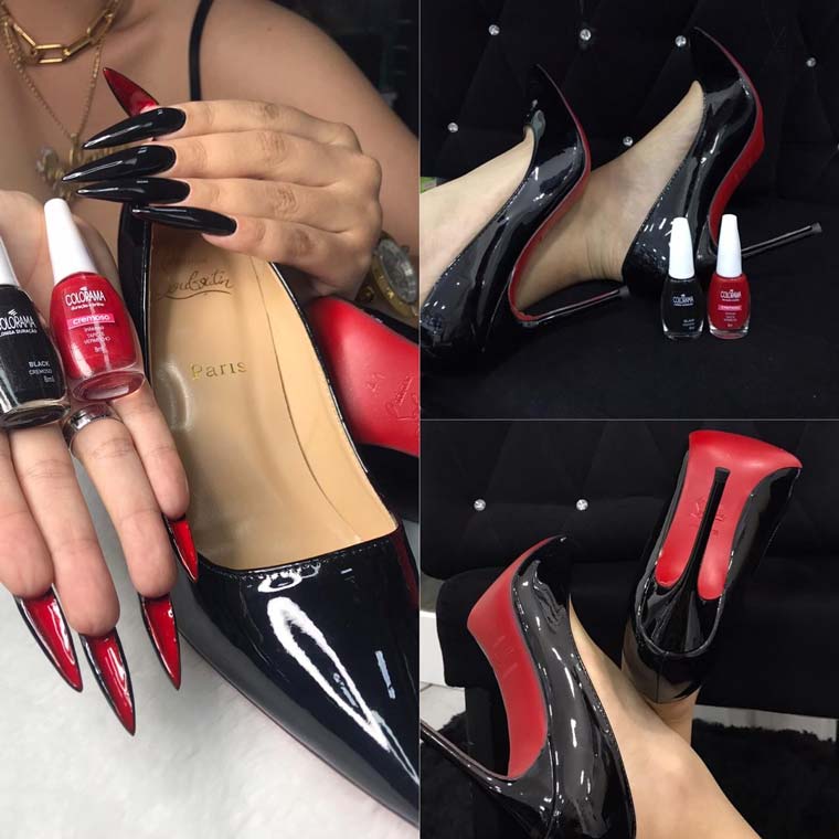 unhas louboutin acrílico