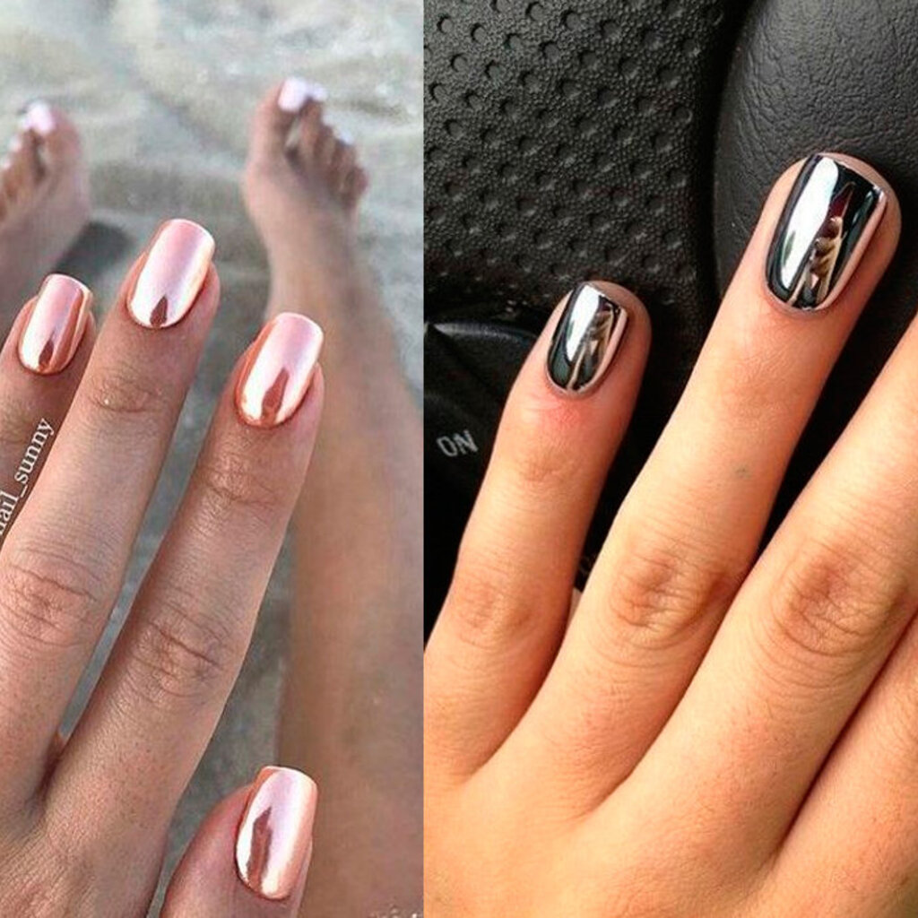 Unhas pink metalizado