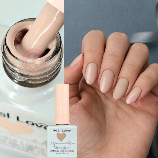 Efeito marmorizado em gel nude