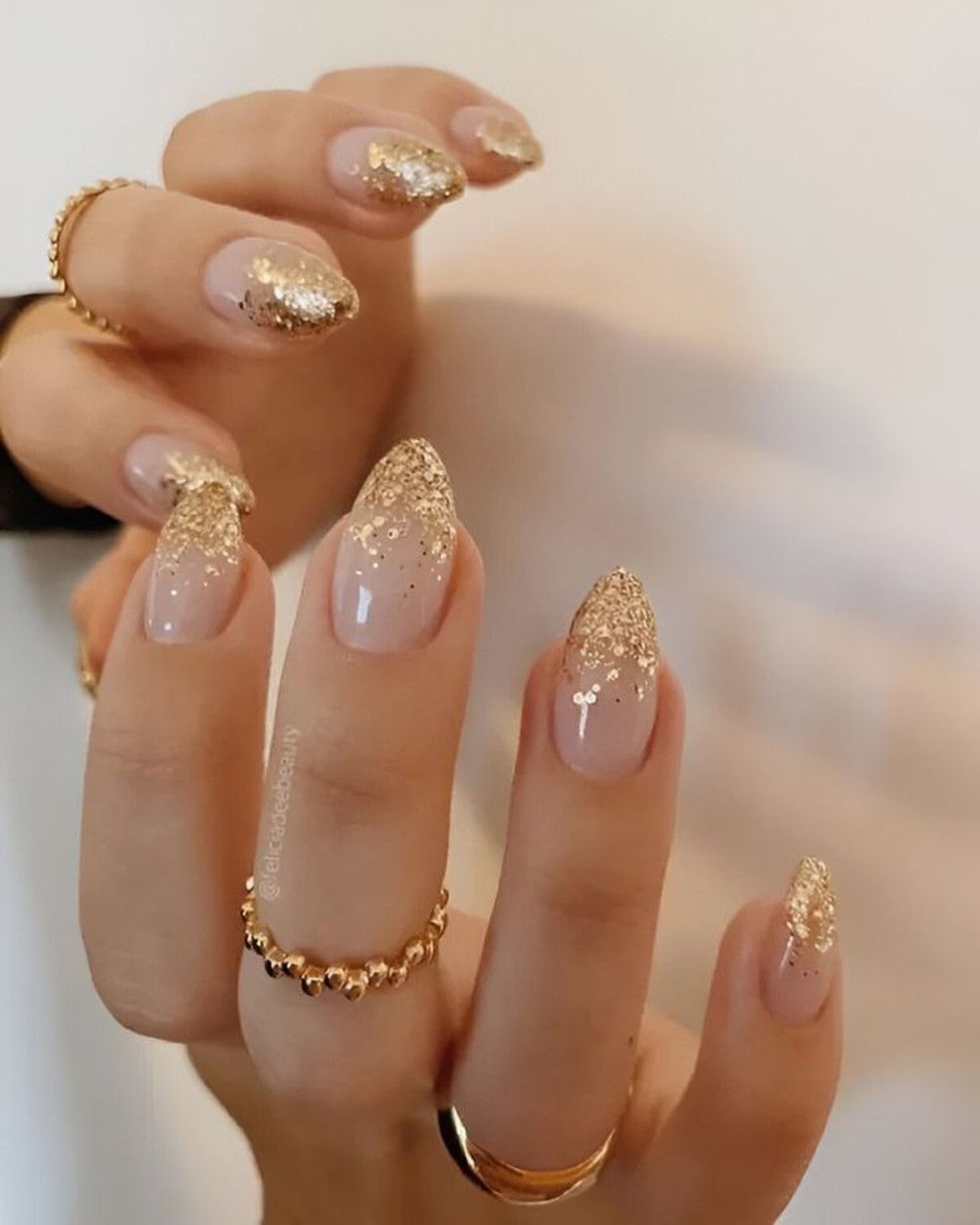 Unhas peroladas para Ano Novo