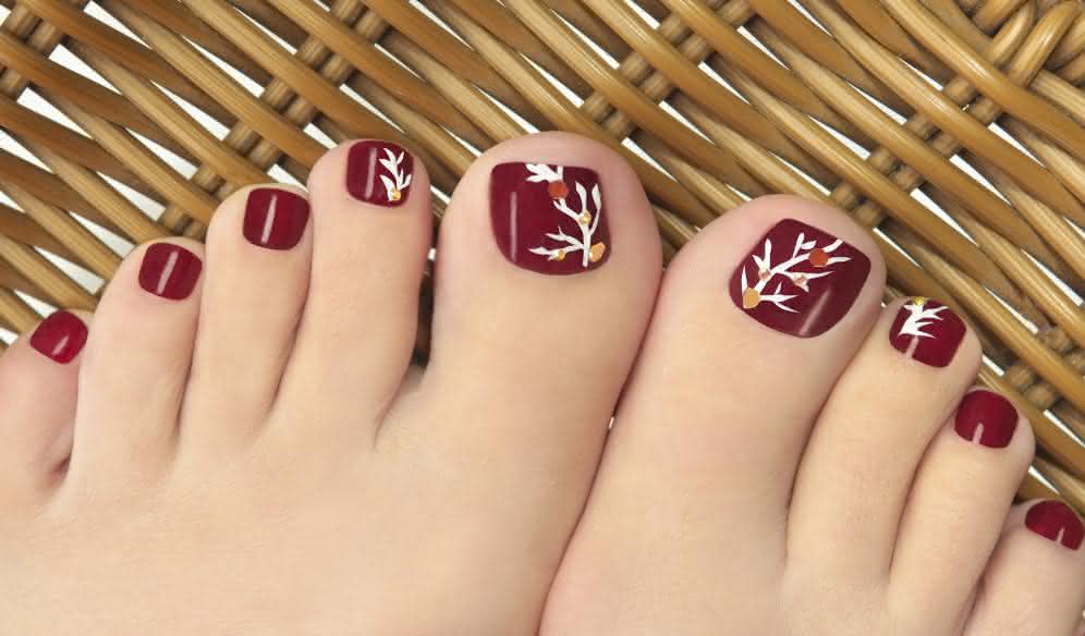 unhas do pé com glitter