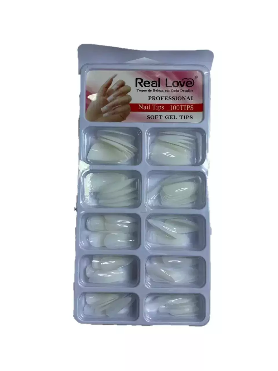 unha postiça realista amendoada