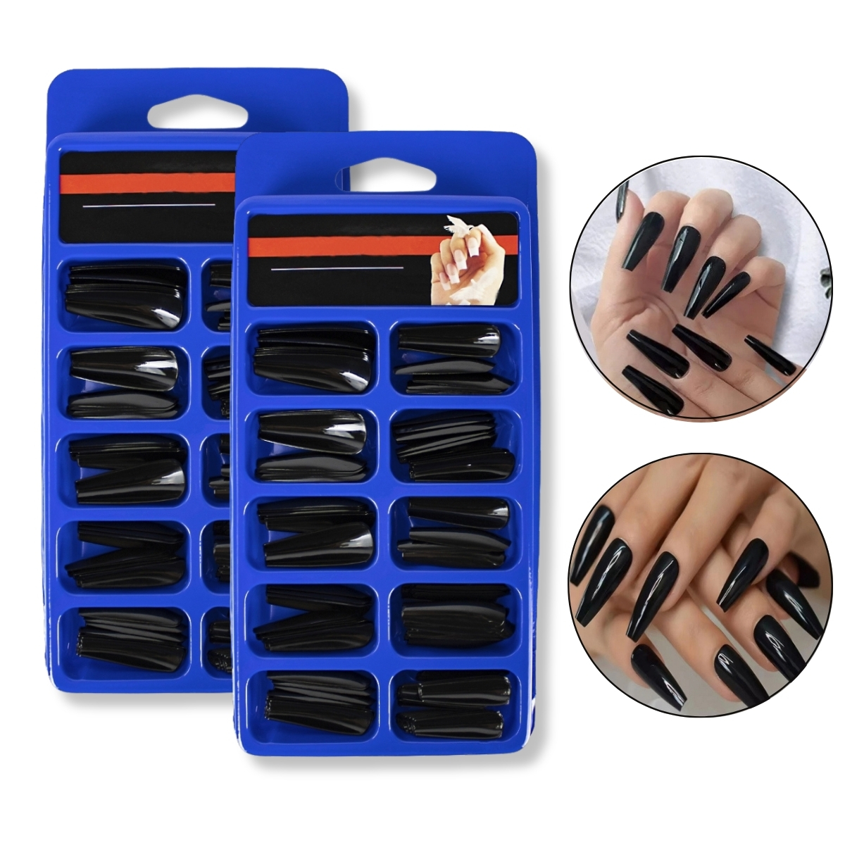 unha postiça realista azul