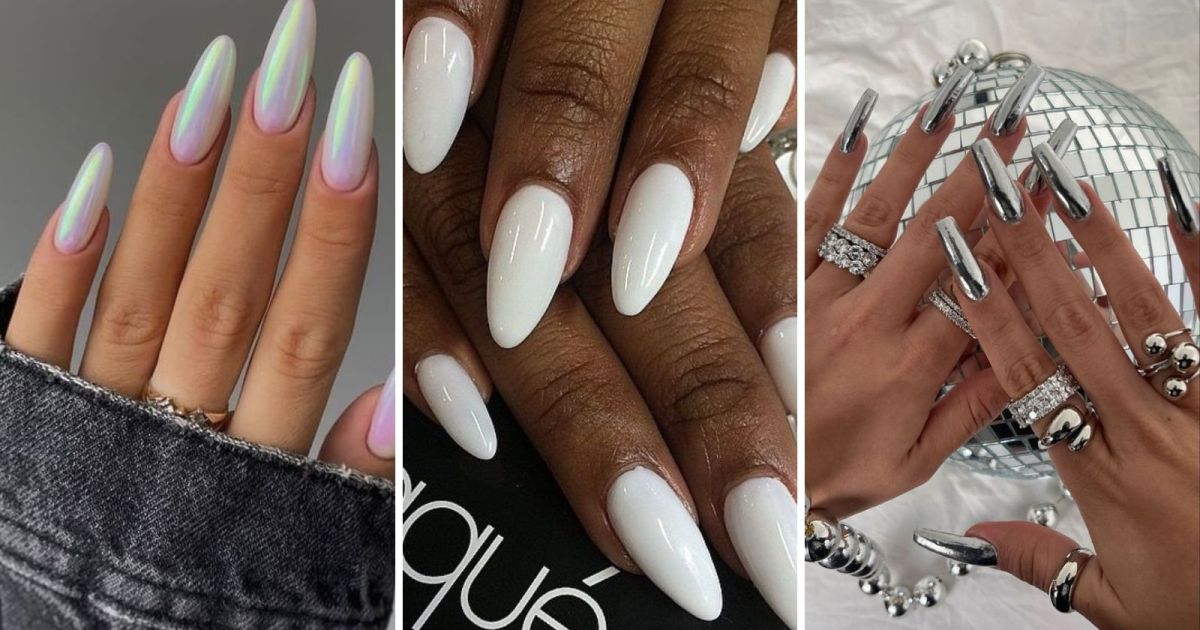 ideias de unhas para ano novo com glitter