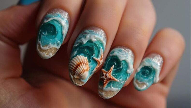 ideias de unhas para praia no verão