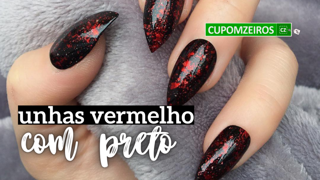 unha vermelha com francesinha preta