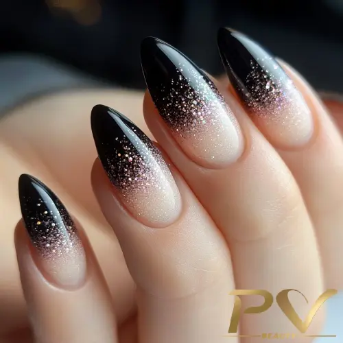 Guia Completo de Unhas Pretas com Glitter Refletivo