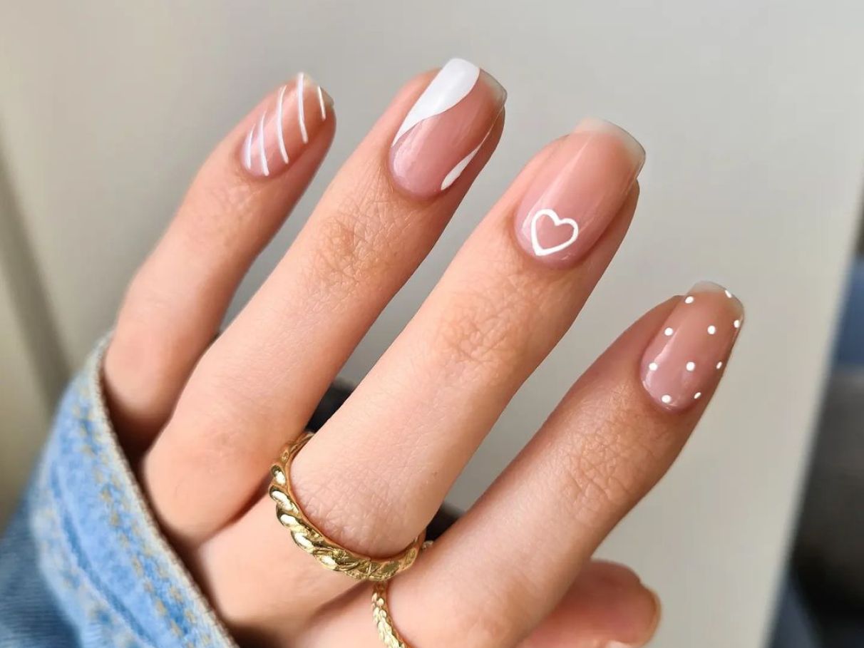 unha quadrada francesinha