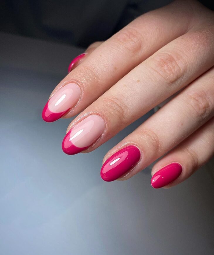 unha redonda rosa vs unha quadrada rosa