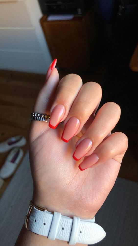 como cuidar de unhas redondas vermelhas