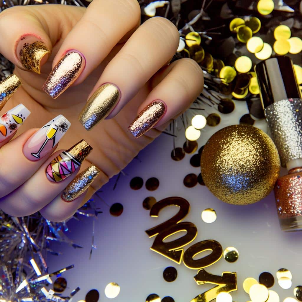 Unhas Brancas e Douradas: A Combinação Clássica para a Virada de 2023