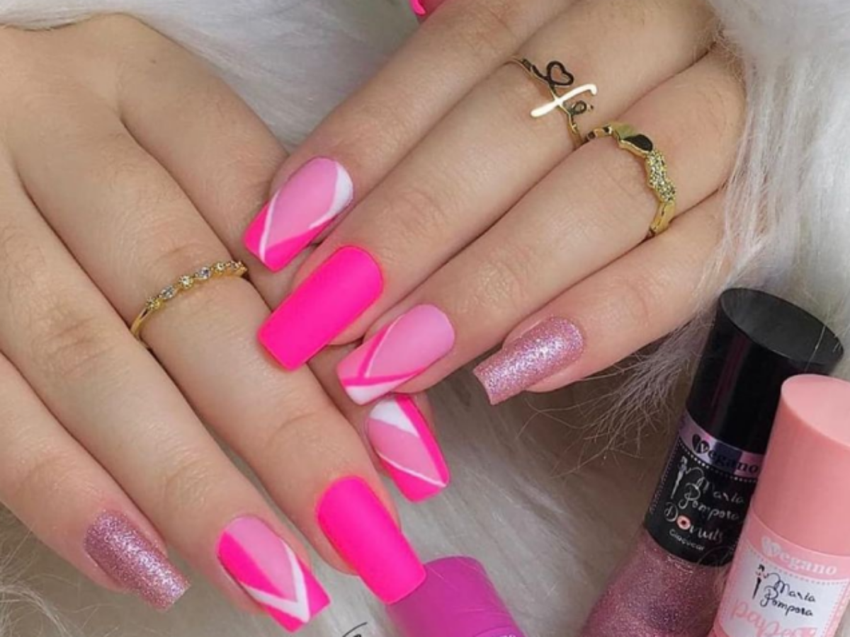 inspiração unhas rosa em gel para casamento