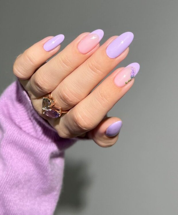 ideias de unhas roxas com francesinha para inspiração