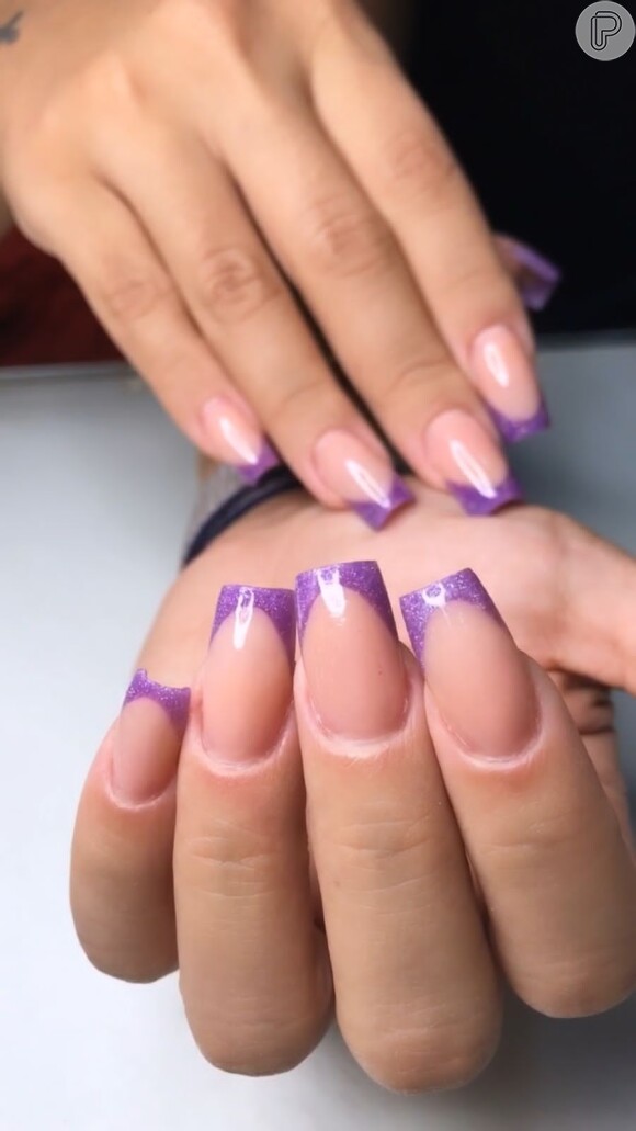 como fazer francesinha roxa com glitter passo a passo