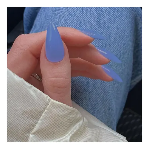 unha stiletto azul bebê ombré