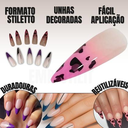 unha stiletto decorada