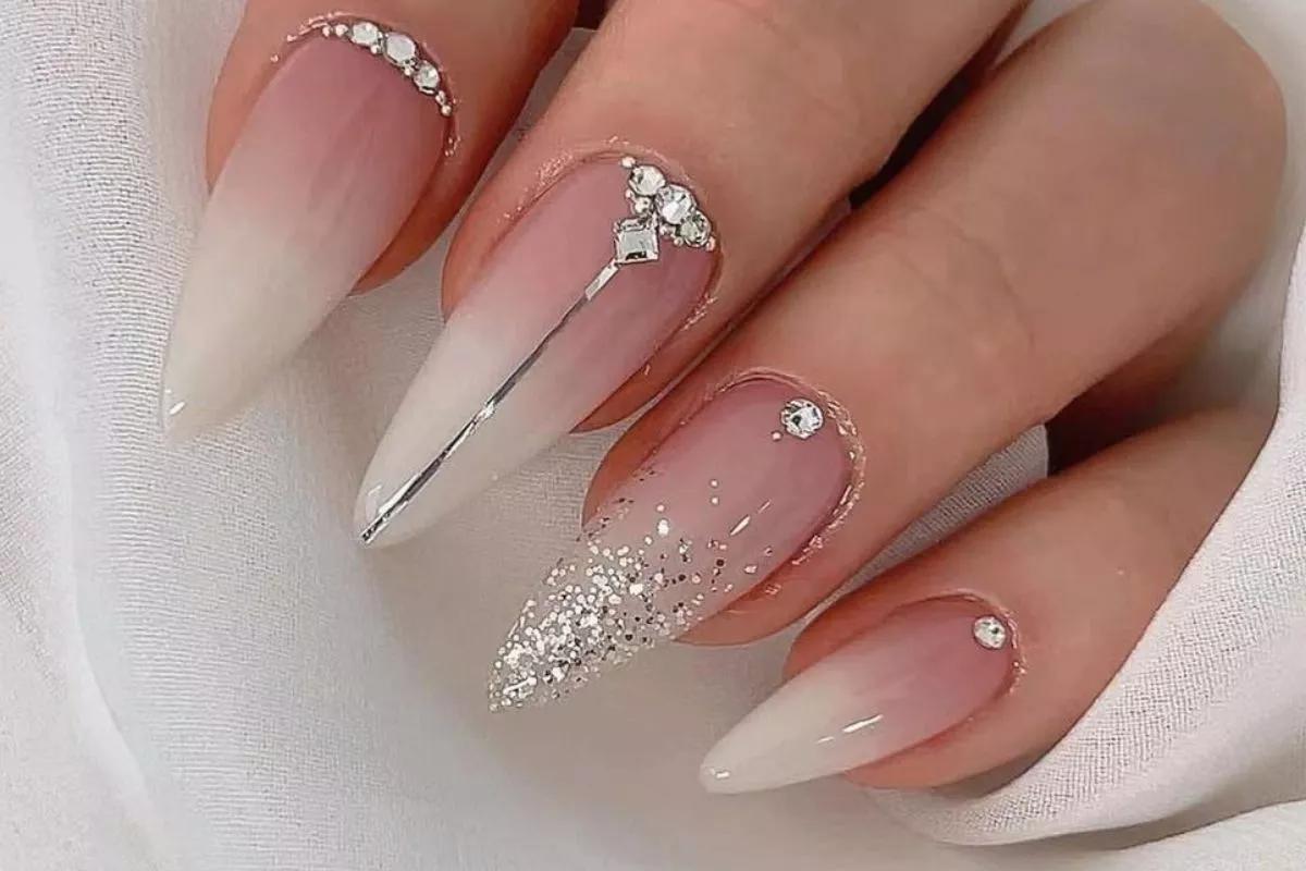 10 ideias unhas stiletto delicadas para casamento