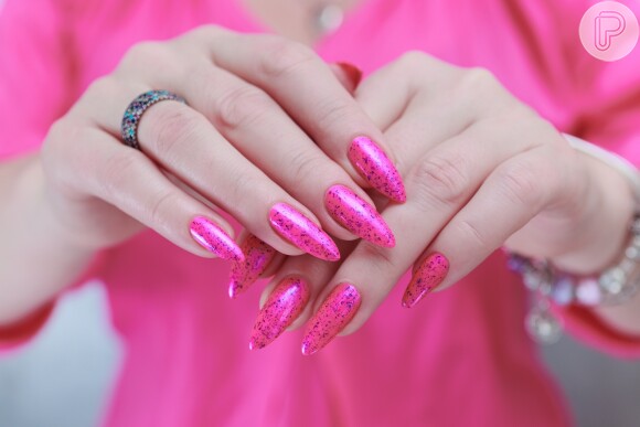 unha stiletto rosa pink pastel